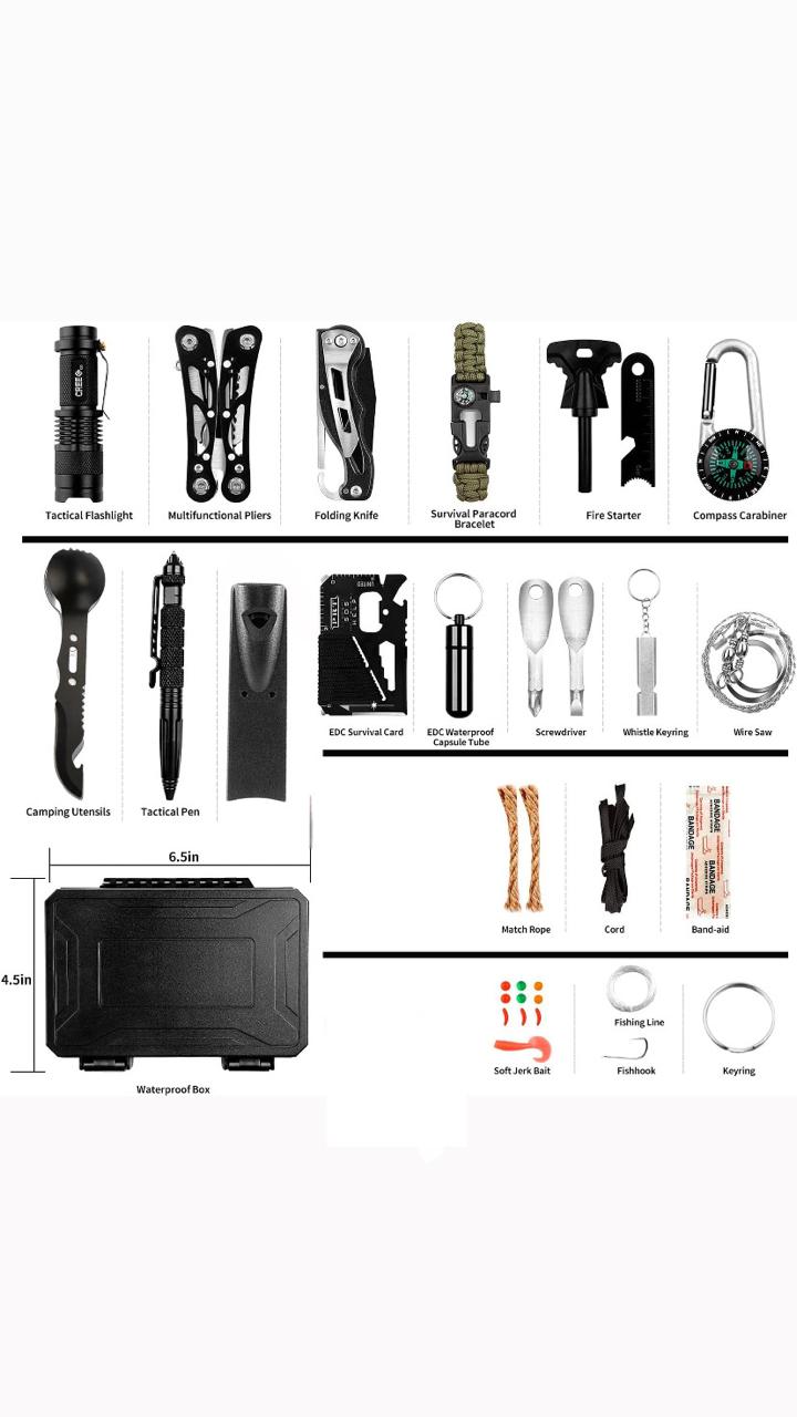 KIT DE SUPERVIVENCIA MULTI/USOS 17 PIEZA